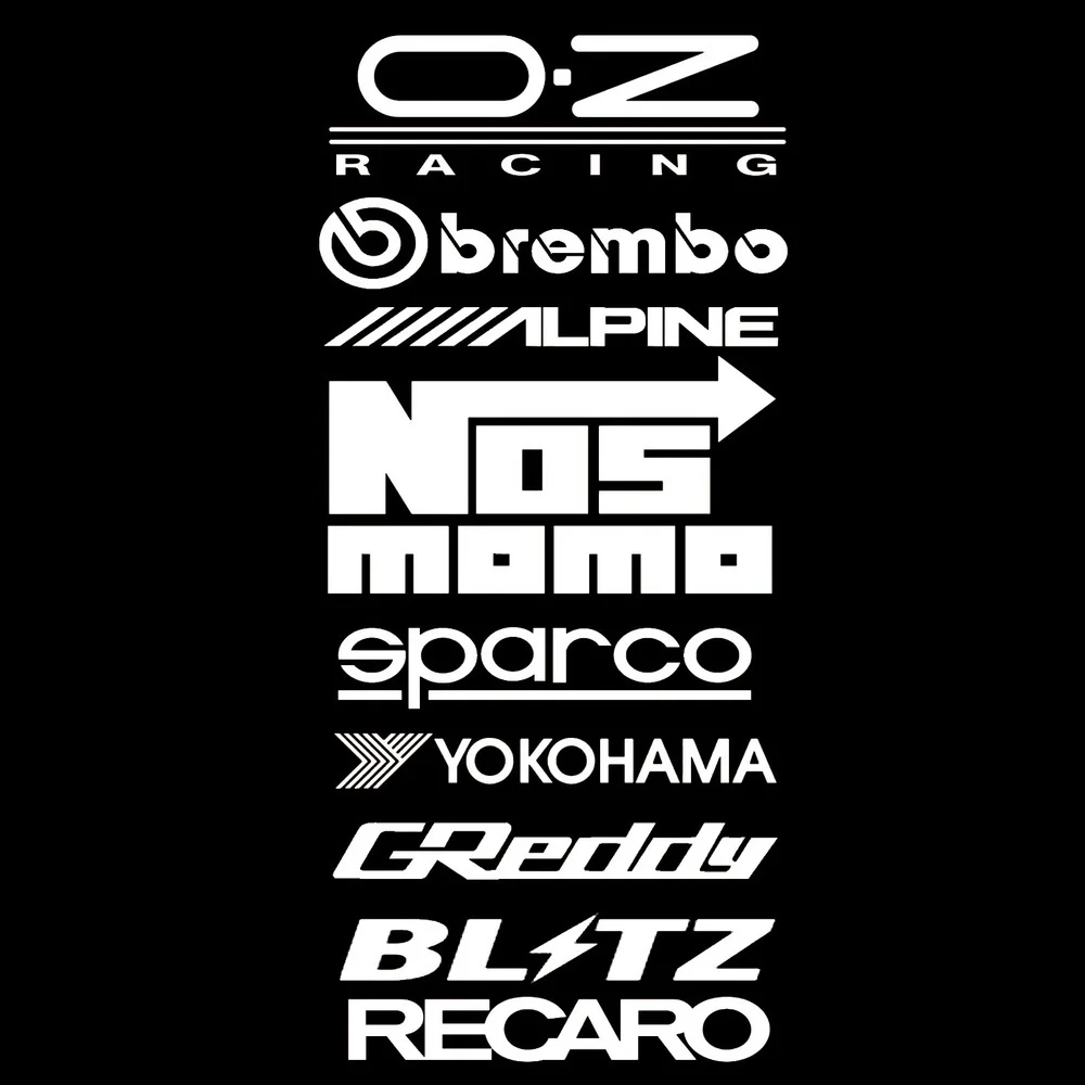  10Pcs Racing Door Decals Set Car Reflective Sticker Kit Waterproof Decoration Vinyl Sticker Each Le
