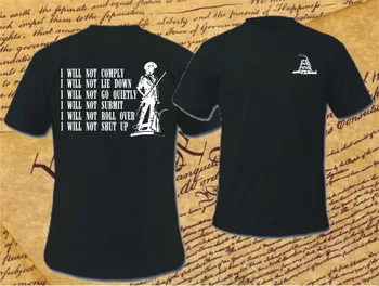 

I WILL NOT LIE DOWN DON'T TREAD ON ME TEA PARTY LIBERTY T-SHIRT BIG GOVERNMENT 2019 Fashion Solid Color Men T Shirt Sleeveless