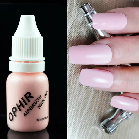 OPHIR 12 цветов акриловые водяные чернила/Аэрограф краски для ногтей для дизайна ногтей Краска аэрография лак для ногтей 30 мл/бутылка pigment_ ta100(1-12 - Цвет: MISTY ROSE