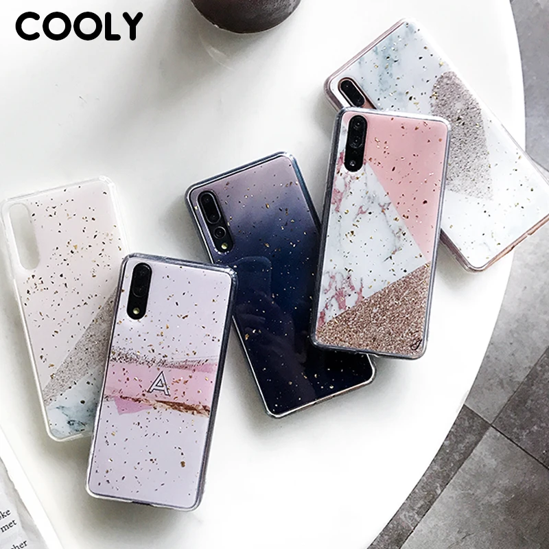 

COOLY Gold Foil Marble Case For Huawei P30 Lite P20 Pro Mate 20 Nova 3i 4 Cover For Samsung S10e S9 Note 8 9 A7 A9 Silicon Coque