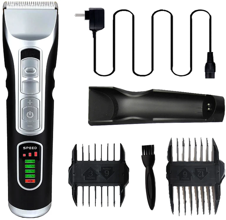 LCD Display Waterproof Electric Hair Clipper Razor Child Baby Men