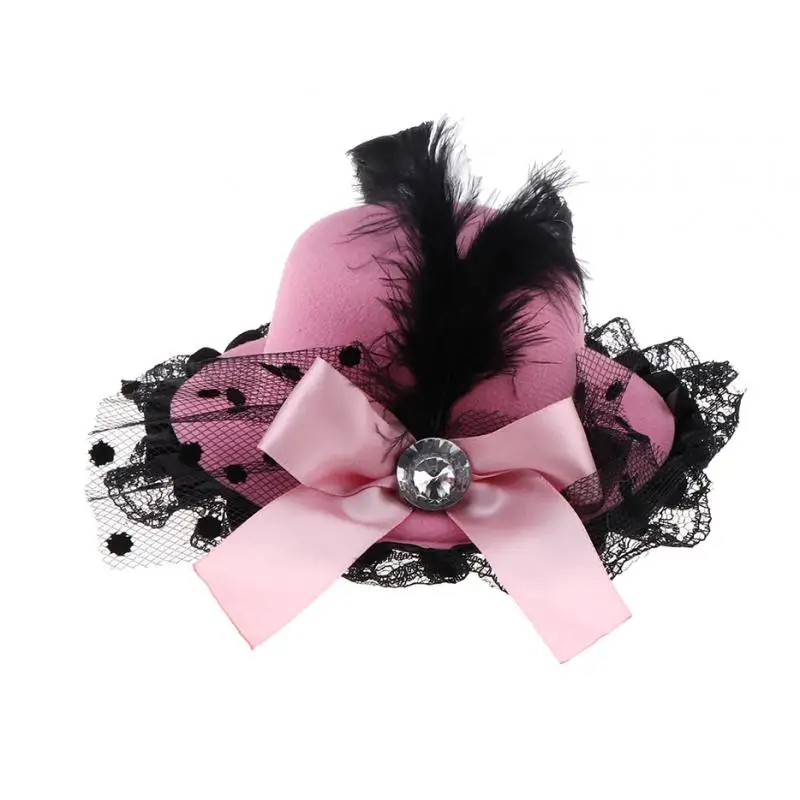 Vintage Bow-knot Cap Wide-Brim Top Hat For 1/3 BJD Dolls lace up hat for girls Doll Clothes Accessories Pink Red Black