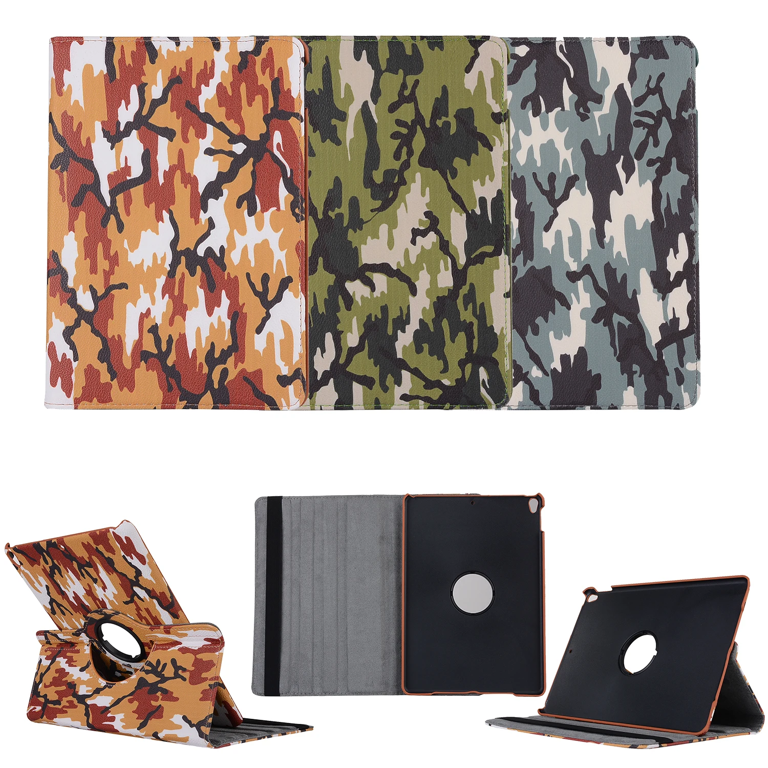 

Ultra Slim 360 Degree Rotating Print Camouflage Folio Stand PU Leather Skin Cover Case For Apple iPad Pro 10.5 10.5" Tablet