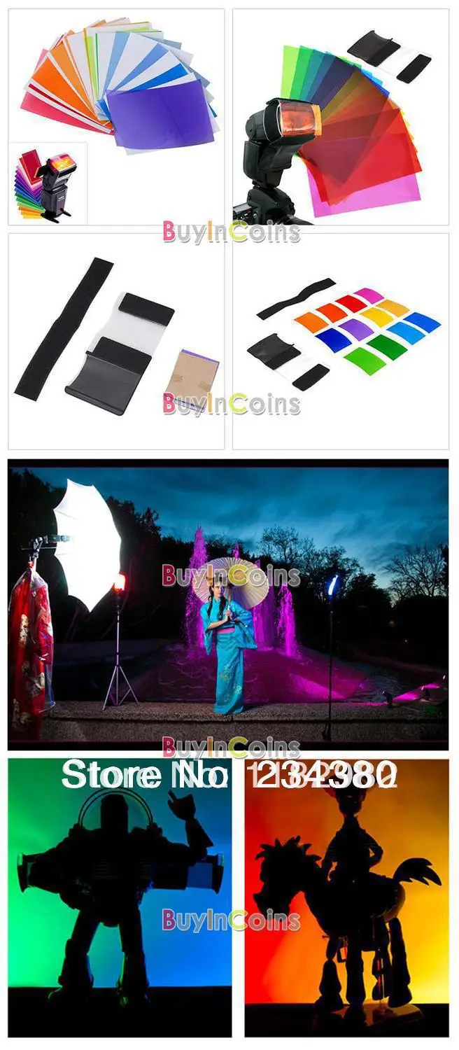 Рассеиватель Вспышки 12 комплектов цветной карточный светильник диффузор гель всплывающий фильтр для камеры