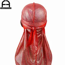 Мужские шелковистые блестящие тюрбан дюраги, мужские блестящие бандана, бандана, головной убор, головная повязка, аксессуары для волос, удлиненный хвост Du-Rag