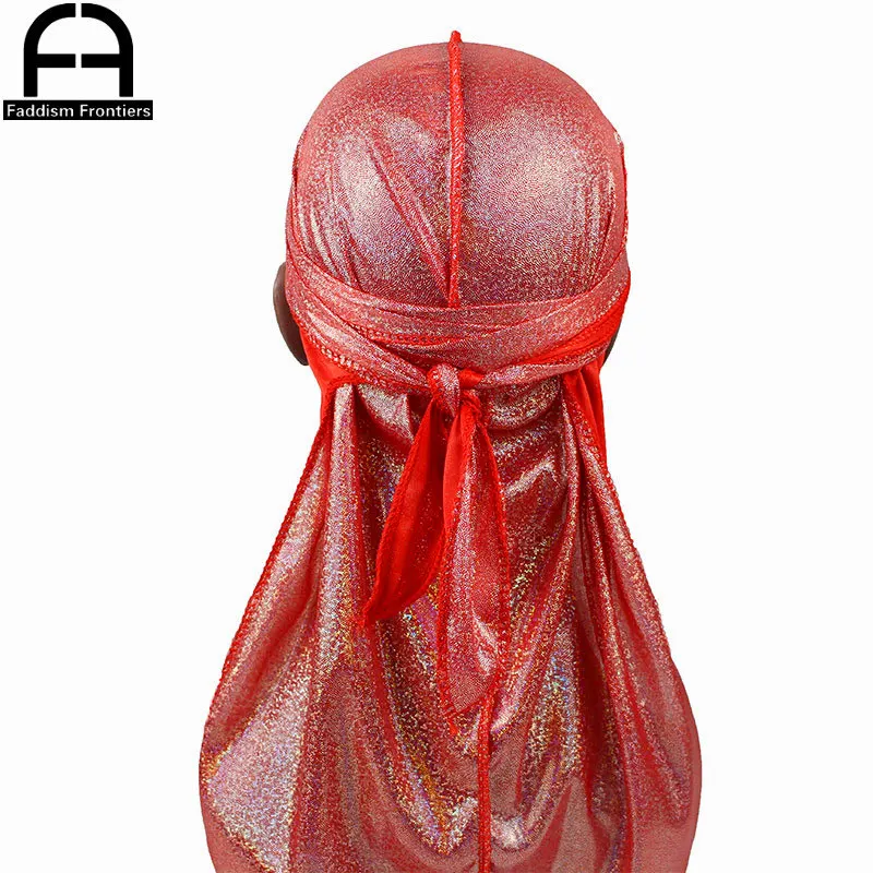 Мужские шелковистые блестящие банданы мужской тюрбан Durag Du Rag головной убор