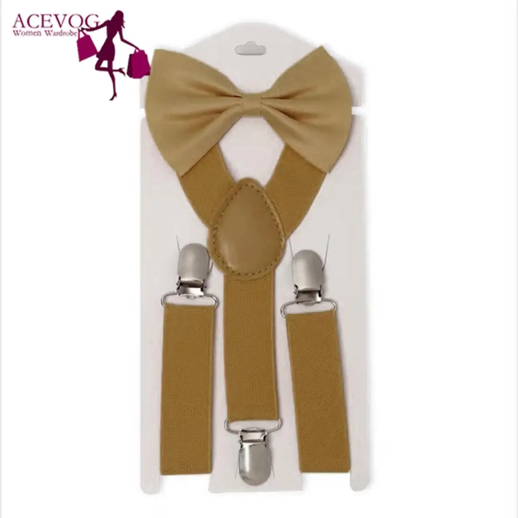 Детский Эластичный y-образный пояс унисекс, регулируемый галстук-бабочка, комплект на подтяжках для торжественных случаев