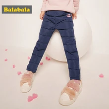 Balabala Todder/стеганые пуховые штаны для девочек детские штаны без застежки с подкладкой из Шинона спереди, с флисовой подкладкой сзади пуховое наполнение с карманом