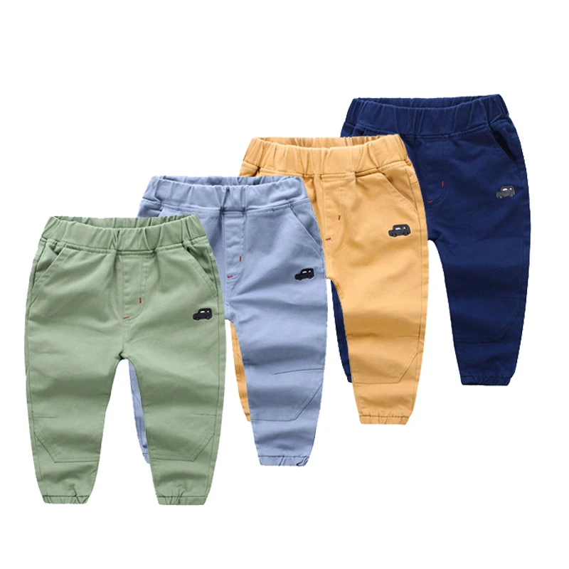 Baby Boys Pants Children Clothing Sports Embroidery Cotton Stretch Trousers Boy Pants Elastic Band Baby Boy Mid Pants Wholesale