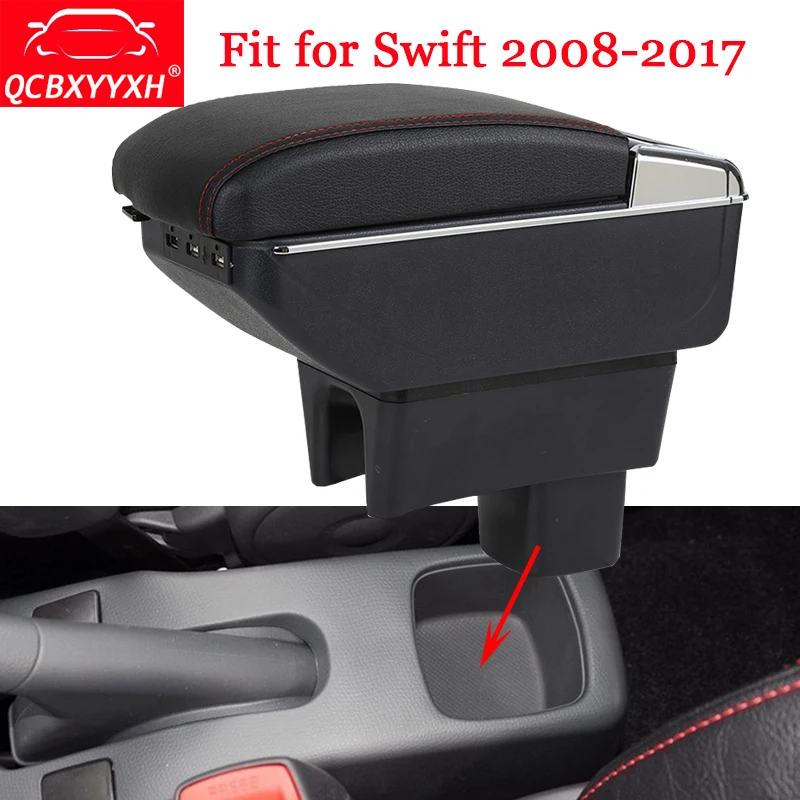 

QCBXYYXH Car Styling ABS Car Armrest Box Center Console Storage Box Holder Case For SUZUKI Swift 2008-2017 Auto robe Accessories
