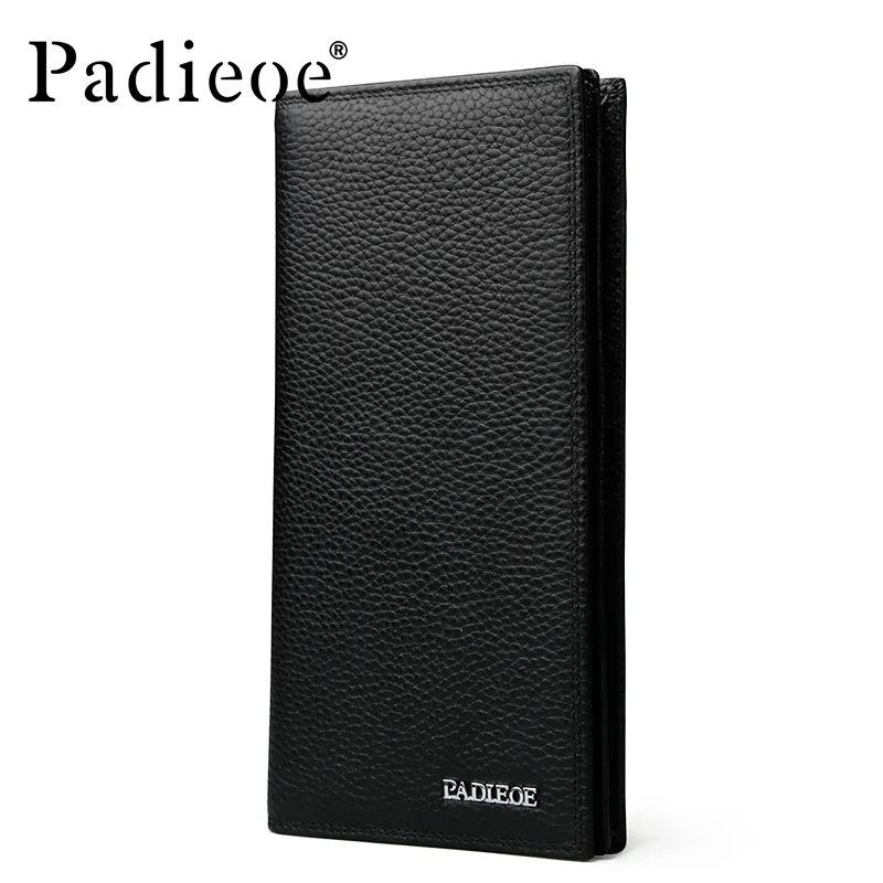Padieoe Brand 2018 New Men Wallet Genuine Leather Purse Credit Card Holder Business Casual Men's Long | Багаж и сумки