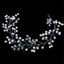 OPPOHERE Горячая Мода серебряный жемчуг свадебная диадема из кристаллов повязка на голову свадебный Лист Аксессуары для волос украшения на голову для женщин девочек