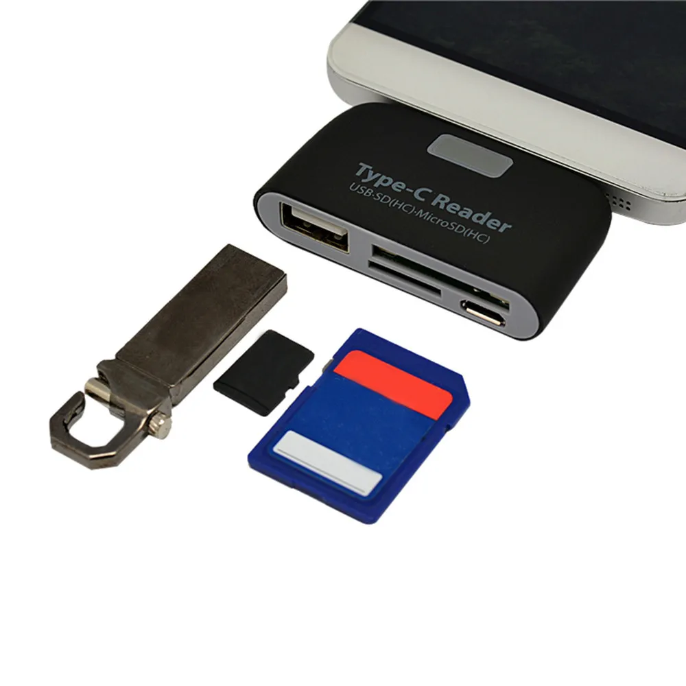 

Smart Card Reader Adapter Micro USB Charge Dur-Port High Quality 4 in 1 OTG T SD for Phone texternal USB jack converter#5￥