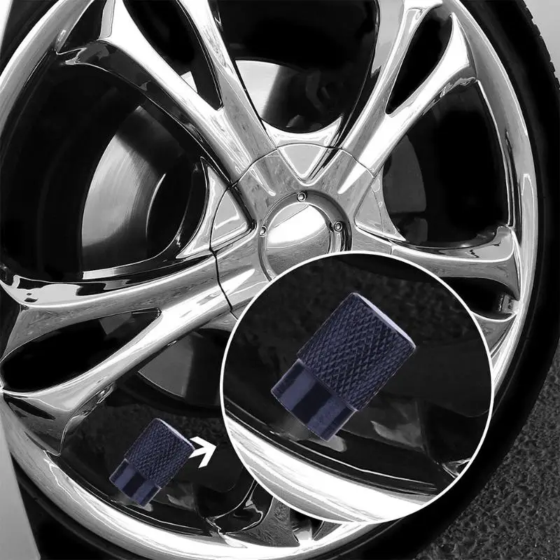 

VODOOL 4pcs Universal Car Auto Wheel Air Tire Valve Stem Caps Dust Covers for Schrader Valve Aluminum Car Styling Accessories