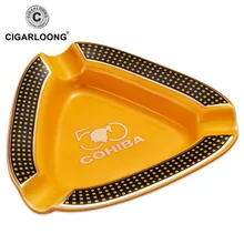 Cohiba Cigar Ashtray Classic Small Ceramic High-end COHIBA Creative Creamic Two Colors Holder 3 Rest Cigar Ashtray CE-0025 cohiba big band