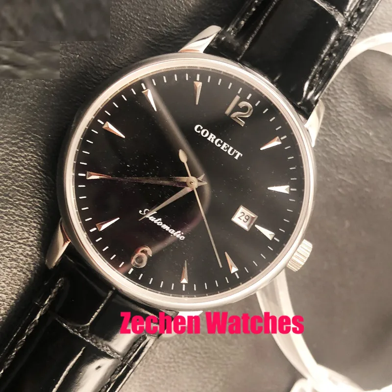 

Corgeut 40mm 21 Japan Automatic Movement Auto date day mens wrist watch