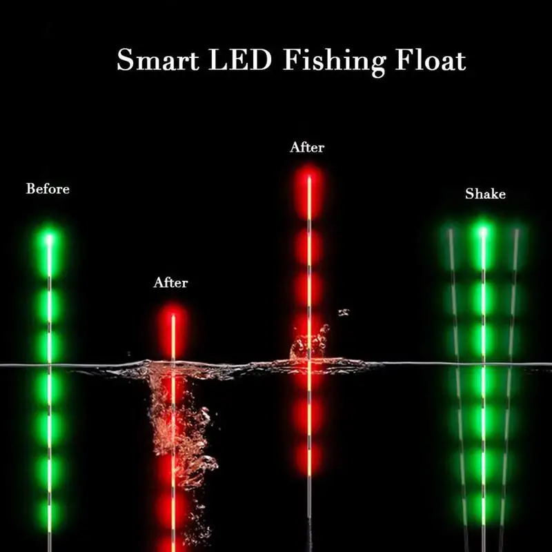 Умный рыболовный светодиодный светильник-поплавок, 3 цвета, 3 размера, ночной Световой поплавок, умный светодиодный светильник, автоматически напоминающий поплавок для рыбалки