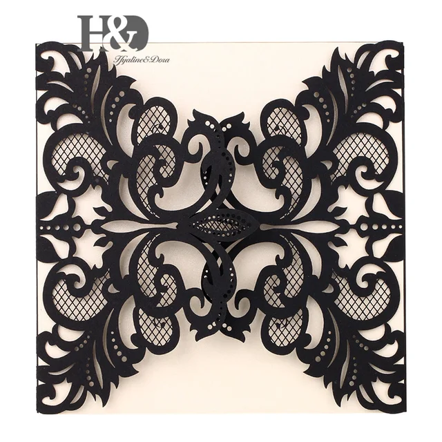 H&D 60pcs/lot Laser Cut Wedding Invitations Cards Kits ...