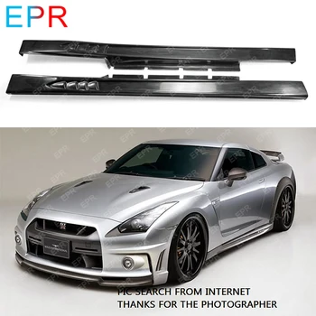 

For Nissan R35 GTR Glass Fiber WI Side Skirt Body Kit Car Styling Auto Tuning Part For GTR R35 WI Style Fiberglass Side Skirt
