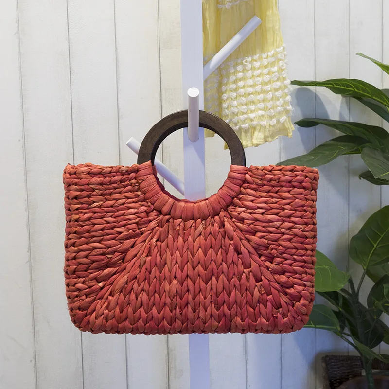 Women Vintage Rattan Handbag Female Bohemian Summer Beach Straw Bags Lady Simple Weave Bag Handmade Casual Large Tote SS3032 (5)