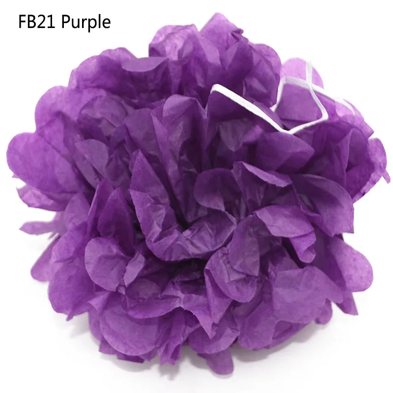 5 шт./лот, 10, 15, 20, 25 см, тканевая бумага, помпоны, бумага, цветочный шар, помпон для свадьбы, вечерние, для дома, украшения для самодельного изготовления, бумажный цветок - Цвет: FB21 purple