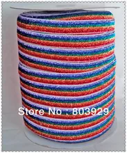 Stretch Rayado Metálico Cinta De Terciopelo Color de La Chispa Cinta 5/8 «Rainbow Elástico Glitter Cinta De Terciopelo