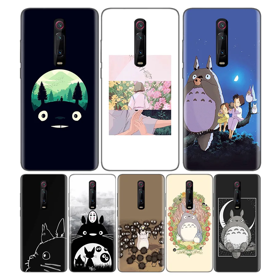 

Black Soft Silicone Bag Cover Case for Xiaomi Mi 9T CC9 Redmi 4 4X 5 6 6A 7 7A Note Plus K20 Pro F1 Tampa Fall Studio Ghibli Tot