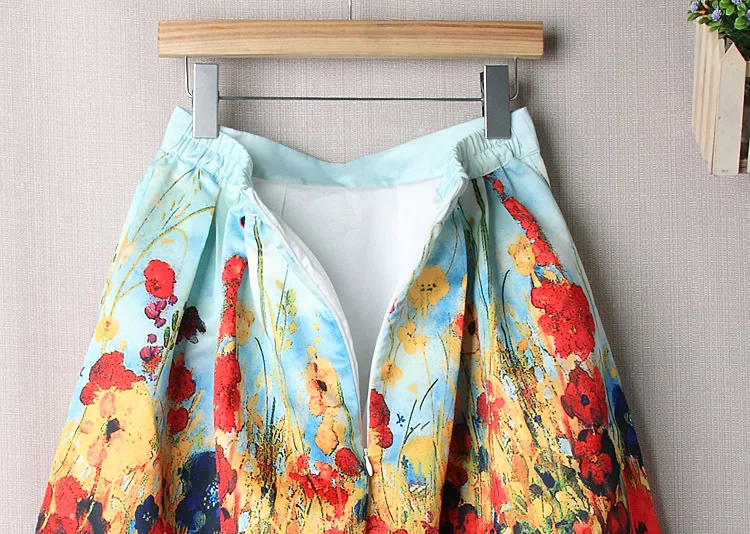 ORMELL летняя юбка с цветочным принтом, винтажная плиссированная юбка средней длины, мода, бальное платье с высокой талией, женская элегантная Юбка Saia