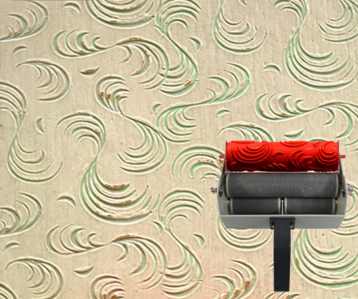 

Wall printing mould embossed roller for wall decoration 7 inch rubber roller no.057