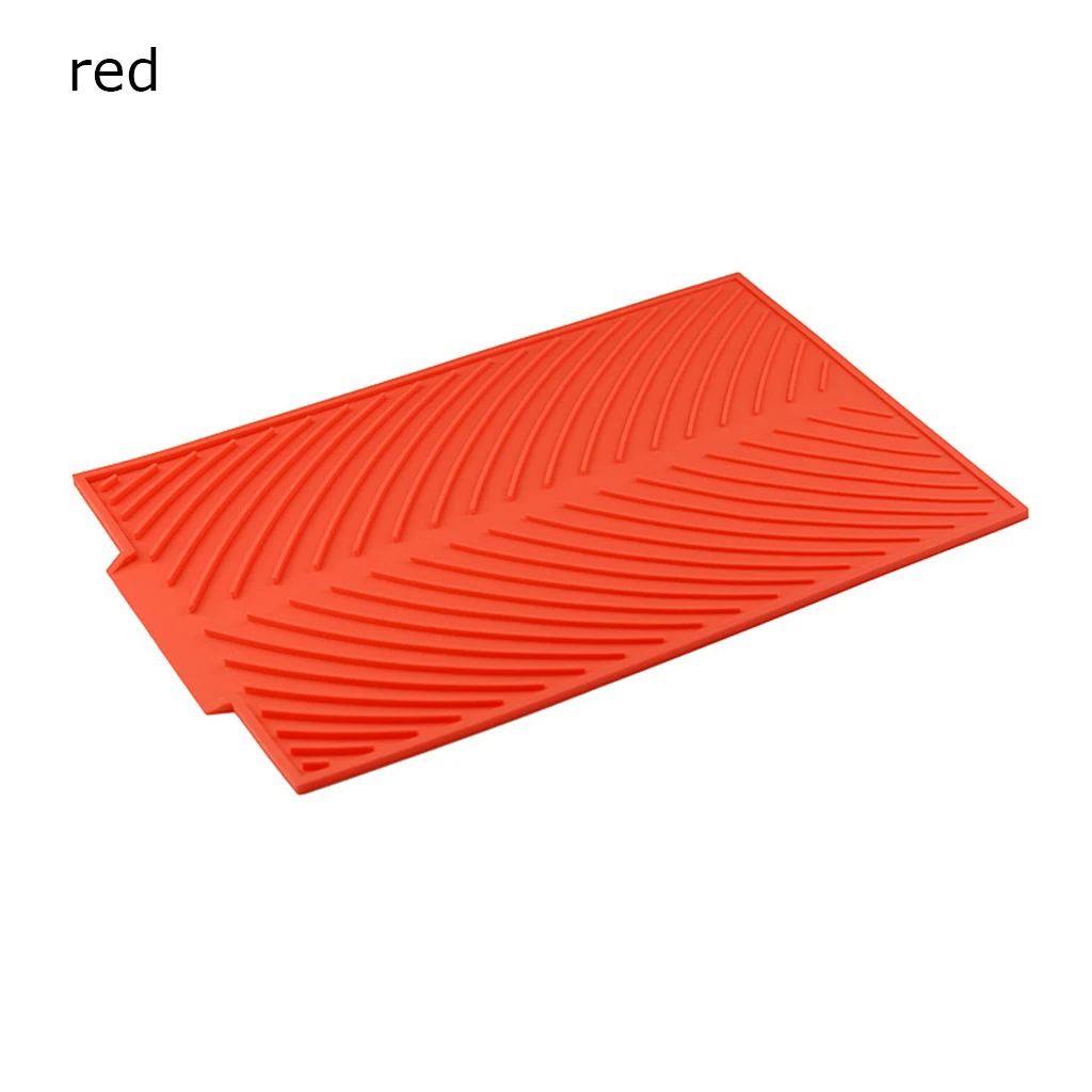 Силиконовый коврик для сушки посуды Премиум квадратный термостойкий Коврик для подушки настольный коврик самоосушающийся коврик 39 см x 25 см x 0,5 см - Цвет: Красный