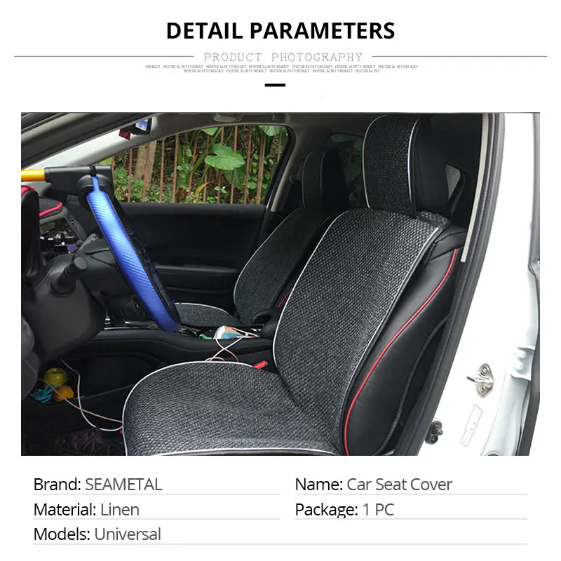 Car Seat Cover Linen Seats Cushion Summer Breathable Mesh Front Chair Protector Cape Mat Pad Universal Auto Interior Accessories (2)