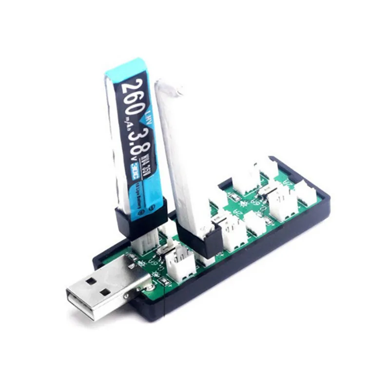 

6CH 6 in 1 USB To 3.7V Lipo Battery Charging Adapter Board for Eachine E010 RC Quadcopter Parts