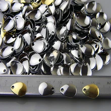 Hot Sales 50pcs Shining Sliver/Golden Color Copper Fishing Flattie Attractor Spinner Blades Smooth Nickel Spoons Plaice Nice 2014 nice sliver baja
