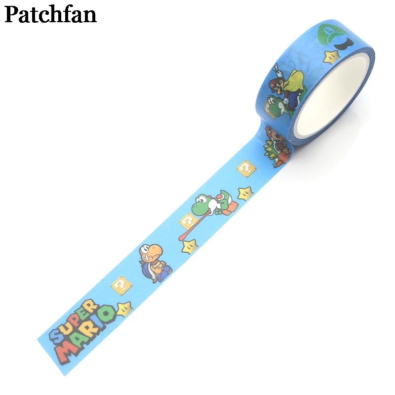 

Patchfan Super mario funny cartoon album book DIY Scrapbooking kids Adhesive washi Masking Tape Printed Pattern stickers A2002