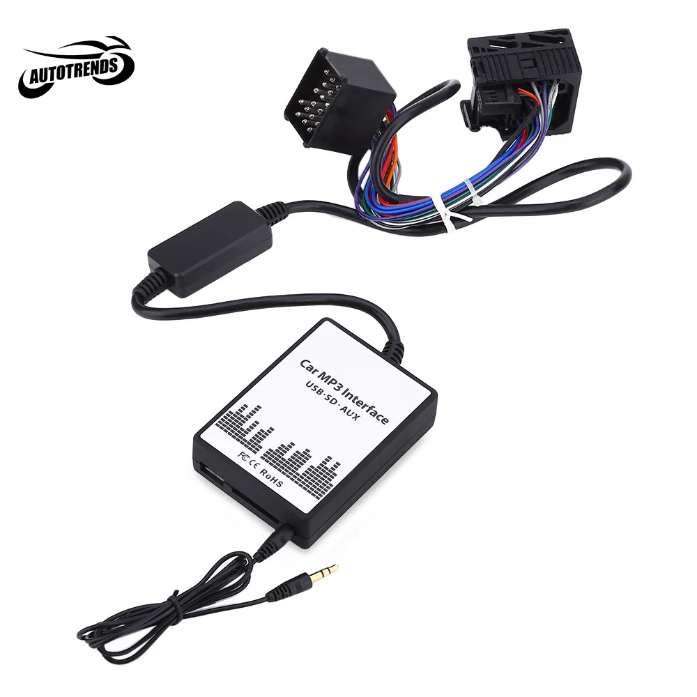 Автомобильный MP3 аудио интерфейс USB SD кабель для передачи данных AUX адаптер 17 PIN