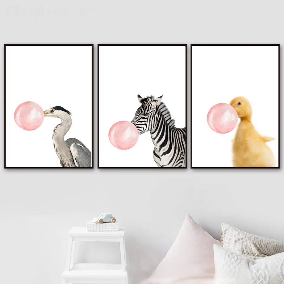 Wall-Art-Canvas-Painting-Zebra-Elephant-Chicken-Duck-Balloon-Animal-Nordic-Posters-And-Prints-Wall-Pictures(2)
