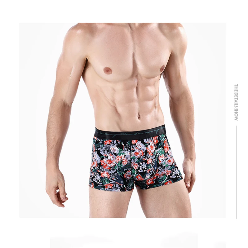 

New cotton Underwear Mens Boxer Patchwork Print Boxer Shorts Bulge Pouch Underpants Boxer Mens Sexy Underwear