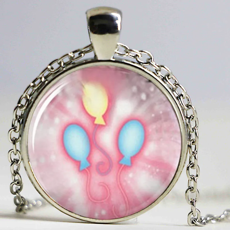 MLP cutiemark кулон Pinkiepie baloons стеклянный кабошон с фото ожерелье|cabochon necklace|glass cabochon