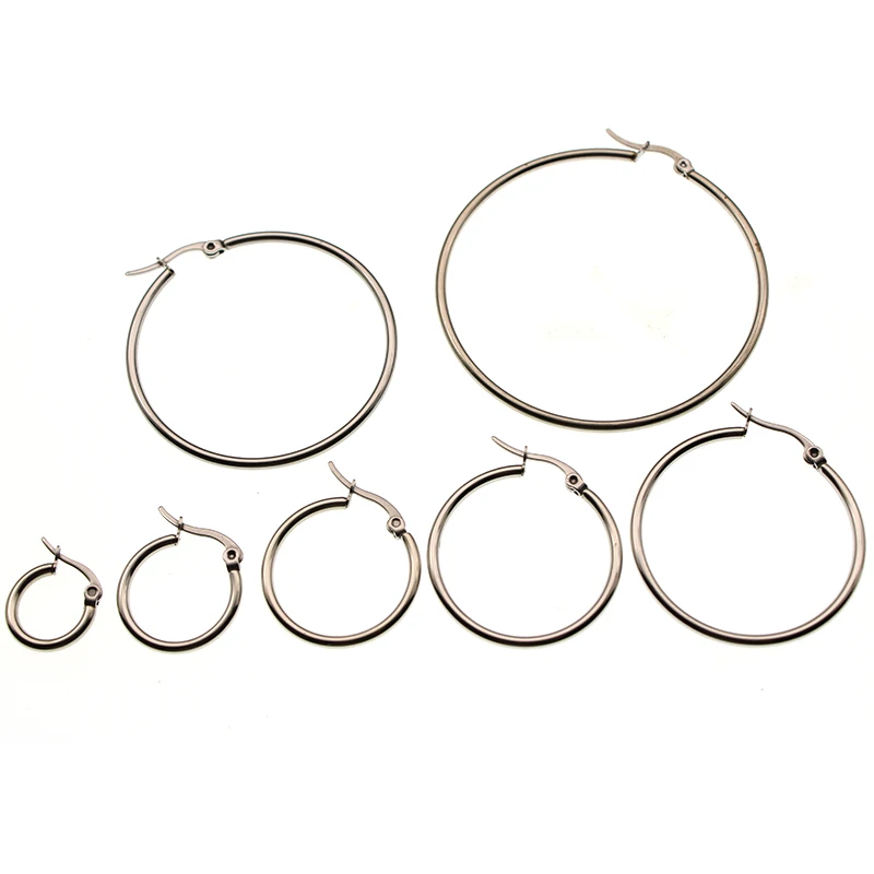 

10pcs 316L Stainless Steel Big Circle Wire Hoops Loop Earrings Hooks Clasp for DIY Dangle Earring Jewelry Making Accessories