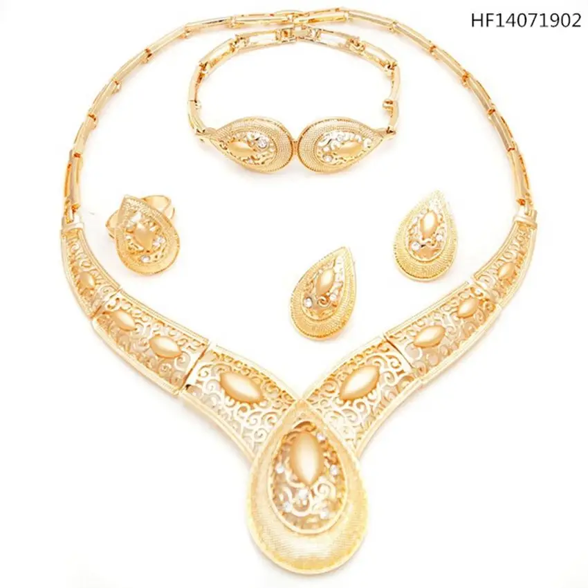 Yulaili New Design Gold Elegance Jewelry Sets Women's Necklace Luxury ...