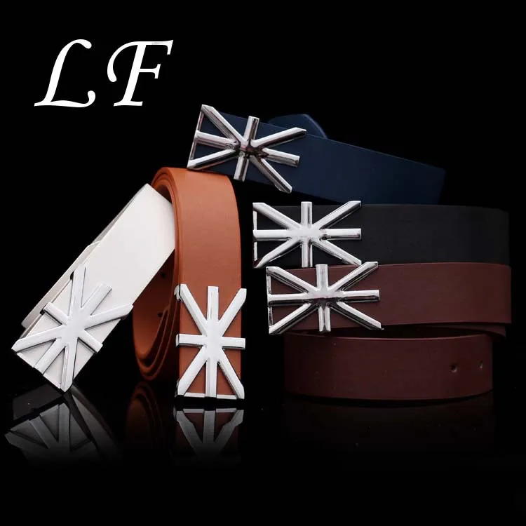 

Explosion Models Trend Belts Wild Belt Personality Fashion Letters Rice Word Smooth Buckle