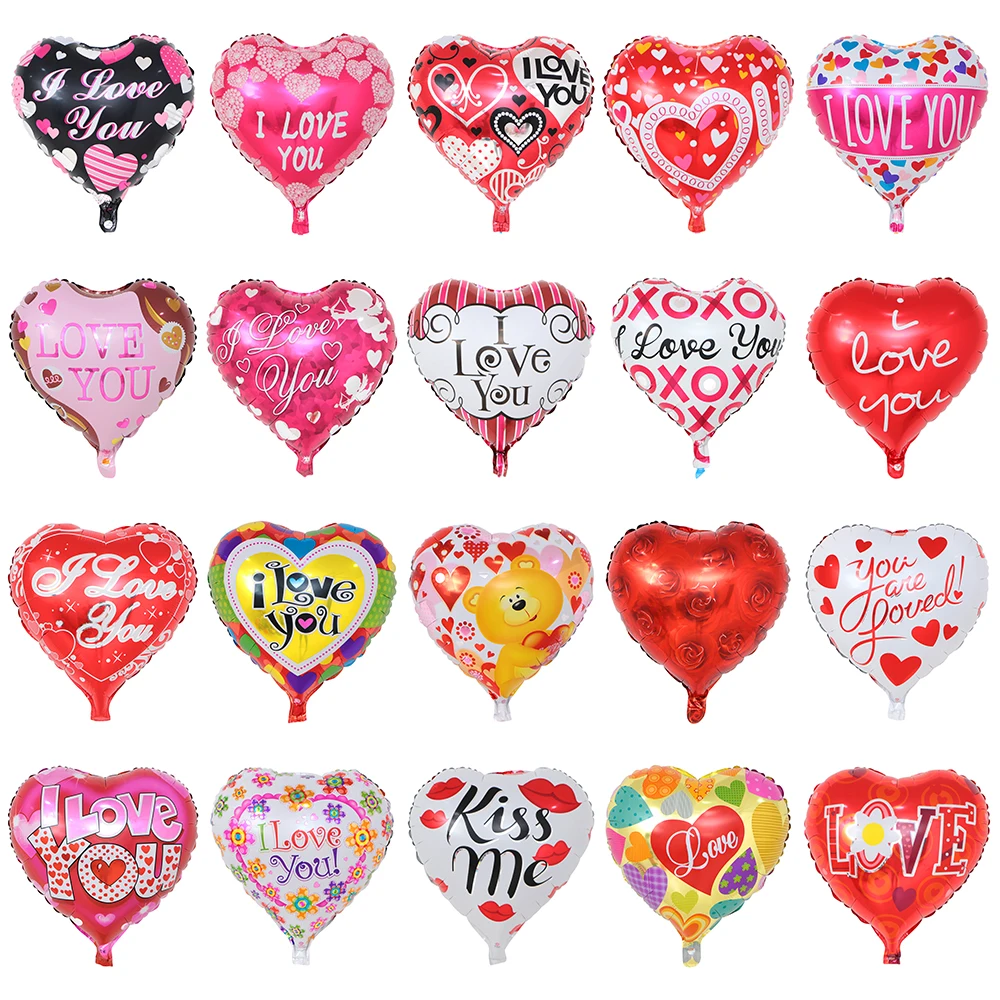 

10pcs/lot 18inch heart balloons wedding Valentine's Days i love you Aluminium foil helium globos wedding decoration globos