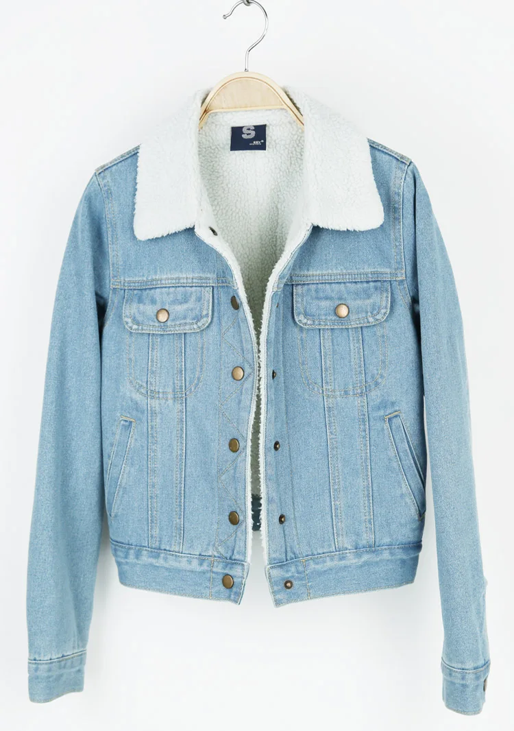 Buy winter female denim outerwear women's denim cotton