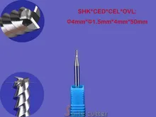 5pcs 1.5*4mm(CED*CEL) SHK 4mm Three Flute Spiral Bits CNC Machine Wood Cutter Knife,Woodworking Milling Engraving Machine Tool