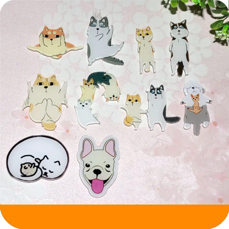 

1Pcs Good Friend cat Dog Anime Icons Acrylic Brooch Badges Harajuku Pin Backpack Clothes Decoration Accessories brooch jewelry