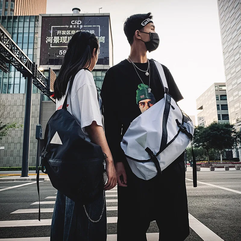 

Men Messenger Bags Nylon Waterproof Big Shoulder Bag Famous Designer Brands Men's Hip Hop Streetwear Travel Bags High Quality