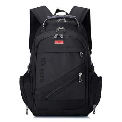 SIXRAYS, детские школьные сумки, рюкзаки для мальчиков, фирменный дизайн, для подростков, лучших студентов, для путешествий, Usb зарядка, Водонепроницаемый школьный ранец - Цвет: Черный