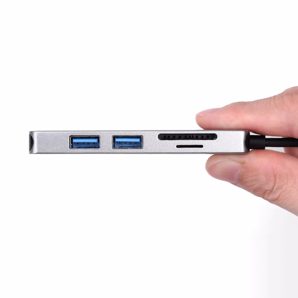 Thunderbolt 3 hub usbc док станция USB Type C к HDMI USB3.0 кабель TF SD карта 5в1 адаптер сплиттер для