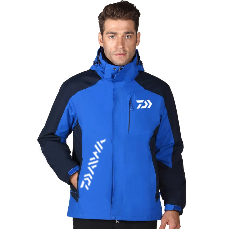 

Winter Waterproof Outdoor Jacket Daiwa Fishing Clothing For Men Women Warm Two-piece Set Hunting Jacket Hooded Fishing Clothes
