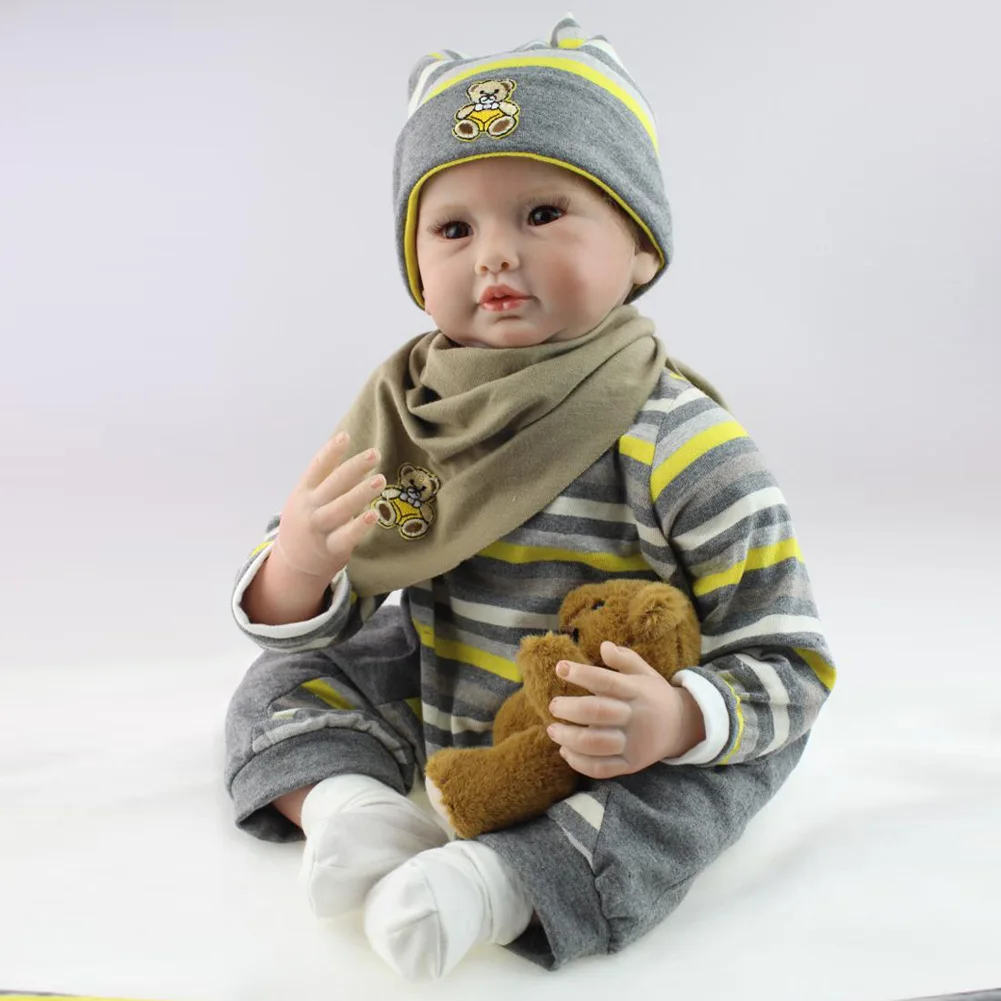 

NPK 55cm Simulation Reborn Doll Silicone Baby Kids Sleeping Playmate Toy Simulator Dolls Girls Gift NSV775